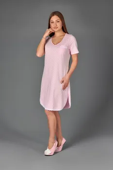 Atoff namų moterų marškiniai ZHS 024 (žirniai dėl mėtų/rožinė)