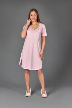 Atoff namų moterų marškiniai ZHS 024 (žirniai dėl mėtų/rožinė)