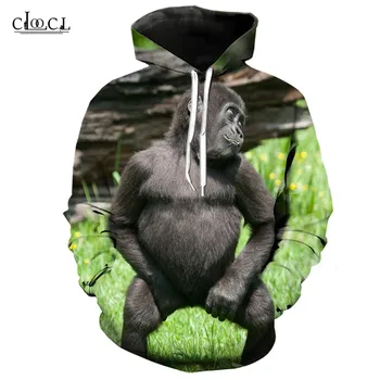 Atsitiktinis Mados Puloveris Hoodies Bliuzono Palaidinukė Gorila 3D Atspausdintas Vyrams, Moterims, Hip-Hop Streetwear Viršūnes Šimpanzė Gyvūnų Hoodie