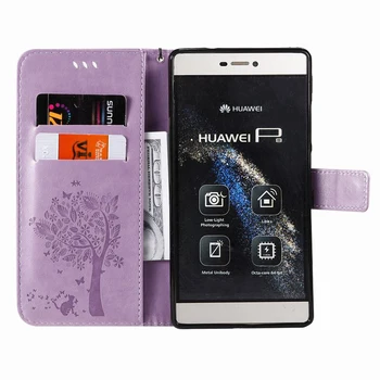 Atveju, Huawei P8 P9 Lite Mini Flip Cover Prabanga Magnetinio Odos Piniginės 
