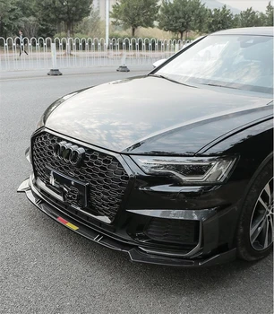 Audi A6 S6 S8 2019 2020 2021 ABS Black & Anglies Pluošto Grūdų Priekinės Grotelės Lūpų Spoileris Bamperio Difuzorius Auto Priedai