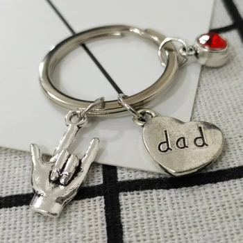 Aš duodu Mano Tėvas Geriausia dovana Tėvo Daybracelet paketų prižiūrėtojų raktinę Širdies Keydangle Birthstone Pulteliais Vertus Tėtis Meilės Gestas Keychain