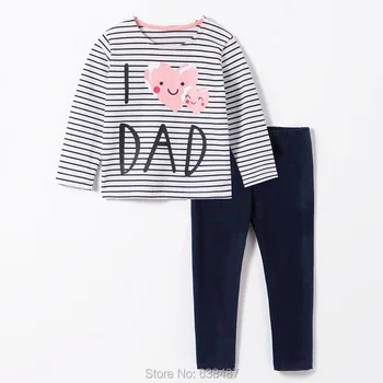 Baby Girl Drabužiai Nustatyti 1-7Y Prekės Kokybės Medvilnės Bebe Merginos Long Sleeve T-shirt Kelnes 2vnt Vaikų Drabužių Nustatyti 2021 Komplektai