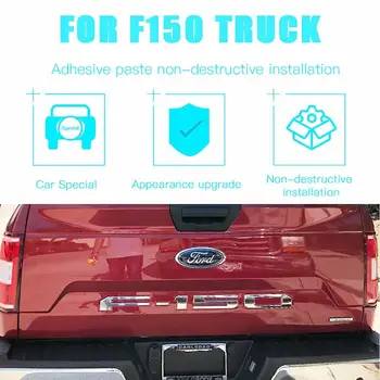 Bagažinės Įterpti Laiškai Ford F150 2018 2019 2020 - 3M Lipnios & 3D Iškėlė Bagažinės dangčio Lipdukas Raides, Sidabro ir Juodos spalvos