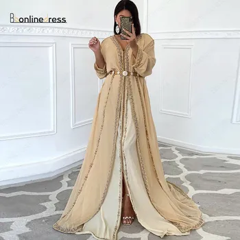 Bbonlinedress Šampano Vakare Chalatai 2020 Kristalų Duobute Maroko Caftan Dress Plius Dydis Pritaikyti Moterims, abiti da cerimo