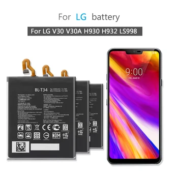BL-T34 Mobiliojo Telefono Baterija LG V30 V30+ V30A H930 H932 LS998 BL T34 Bateria 3155mAh Baterijas + Nemokamas įrankis