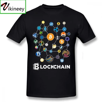 Blockchain BitCoin Litecoin Ripple Ethereum Cryptocurrency Marškinėliai Vyrams Populiarus Tee Kalėdų Dovana Medvilnės Marškinėlius