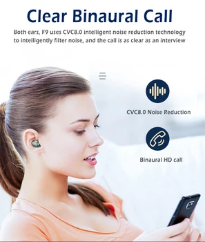 Bluetooth 5.0 laisvų Rankų įranga TWS Belaidės Mini Ausinės Stereo ausinės LED Ausinių Žaidimų Rankų įrangą, Triukšmo slopinimo In-ear Sporto laisvų Rankų įranga