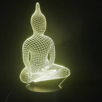 Budos Religijos 3D Lempa su baterijomis, Įvairių spalvų, su Nuotolinio Geriausias Dekoratyvinis Baterija Usb Led Nakties Šviesos Lempos