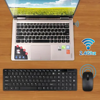 ChonChow 2.4 G Slim Optinė Belaidė Klaviatūra ir Ultra-Plonas Pelės Pelės USB Imtuvas Combo Kit MAC KOMPIUTERIO, Kompiuterio Pelė
