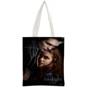 Custom Twilight Nešti Maišą Daugkartinio naudojimo kelioninį krepšį Peties Dėklas, Sulankstomas Medvilnės Drobės Pirkinių Maišeliai Tinkinti savo įvaizdį