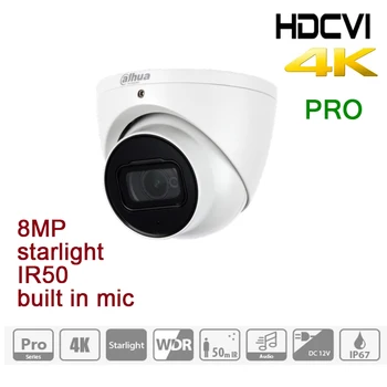 Dahua 4K HDCVI HAC-HDW2802T-A 8MP Žvaigždės IR50 Obuolio Kamera, built-in mic Bendraašius VAIZDO stebėjimo Kamerą 