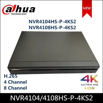 Dahua POE NVR NVR4104HS-P-4KS2 NVR4108HS-P-4KS2 4/8 Kanalo Kompaktiškas 1U 4PoE 4K&H. 265 Lite Tinklo Vaizdo įrašymo