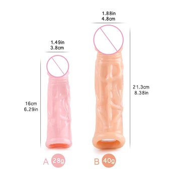 Daugkartiniai Didelis Varpos Rankovė Silikono Super Pratęstas Plėtros Pratęsimo Prezervatyvai Erotinis Sekso Žaisliukai Vyrams Gėjų Sekso Produktai