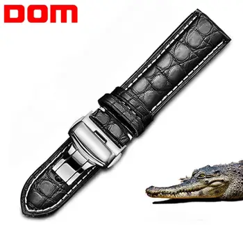 DOM Watchband Originali juosta Krokodilo Odos Diržas Apyrankės žiūrėti dirželis Žiūrėti apyrankę Watchbands Juoda Ruda Moterys Vyrai 12-24mm