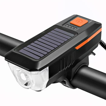Dviračių Varpas Su Šviesos 2000mAh USB Įkraunamas Saulės Energijos 3 Rūšių LED Priekinės Šviesos Saulės Energijos LED Dviračio Žibintas Ciklo Žibintuvėlis