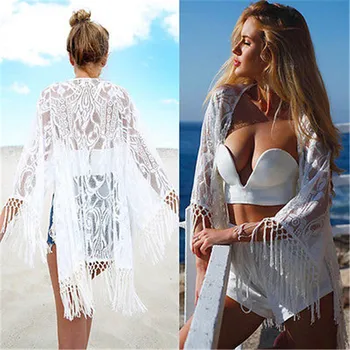 Dydis S/M/L/XL, moterų topai nėriniais, šifono palaidinė marškinėliai balti ilgomis rankovėmis vasarą korėjos moterų paplūdimio drabužiai