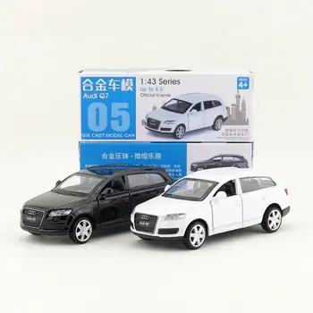 Dėžutė dovanų modelis,Aukštos modeliavimo 1:43 lydinio traukti atgal AUDI Q7 visureigis modelio automobilius,Originalioje pakuotėje,parduoti žaislus,nemokamas pristatymas