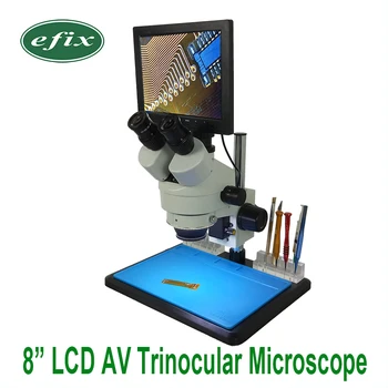 Efix Litavimo Mikroskopu 8 Colių LCD AV Trinokulinis Stereo, Zoom Digital HD 