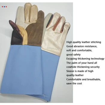 FGHGF Suvirinimo dėvėjimuisi atsparios pirštinės, Darbo draudimo odos rankovėmis spalvinga saugos dailidė, kalvis tvarkymas