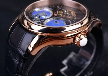 Forsining 2016 Žemės Nekilnojamojo Tourbillion Multi-dimensional Vyrai Dizaineris Laikrodžiai Top Brand Prabangių Mados Atsitiktinis Automatinis laikrodis