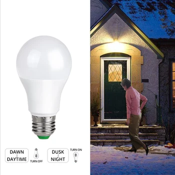 Foxanon Naktį Šviesos Jutiklis LED Lempos, E27, B22 Sutemų Iki Aušros Lemputė 10W 15W Uodų Smart Žibintai Namų, Sodo Apšvietimas