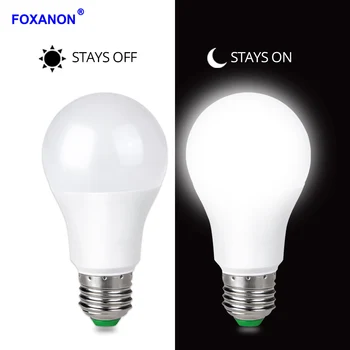 Foxanon Naktį Šviesos Jutiklis LED Lempos, E27, B22 Sutemų Iki Aušros Lemputė 10W 15W Uodų Smart Žibintai Namų, Sodo Apšvietimas
