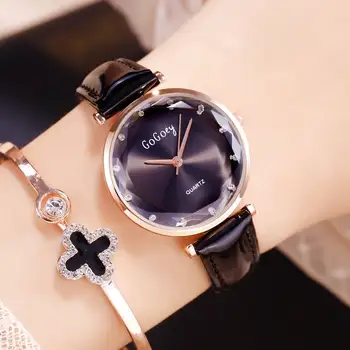 Gogoey Atsitiktinis Moterų Laikrodžiai, Moteriški Laikrodžiai Odinis Dirželis Kvarcas Žiūrėti Ponios Laikrodžiai Reloj Mujer dames horloges montre femme
