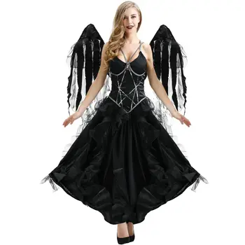 Gotikos Halloween Kostiumai, Moterims, Didelis Sparno Baisi Ragana, Vampyras Kostiumas Viduramžių Viktorijos Suknelė Amerikos, Europos Drabužiai
