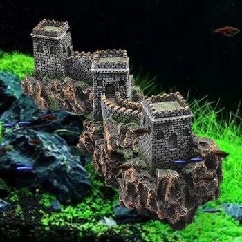 Great Wall Stiliaus Rockery Žuvų Bakas Kraštovaizdžio Ornamentu Modeliavimas Amatų Akvariumo Dekoracijos, Žuvys Slėptuvės Elegantiškas Dekoras