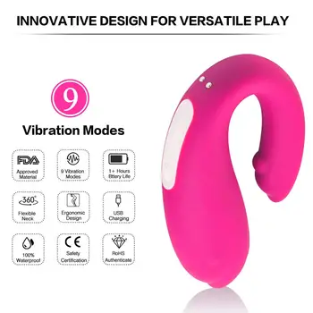 Himall Silikono Nuotolinio Valdymo Vibratorius, Suaugusiųjų Sekso Žaislas Moterims Pora USB Rechage G spot 