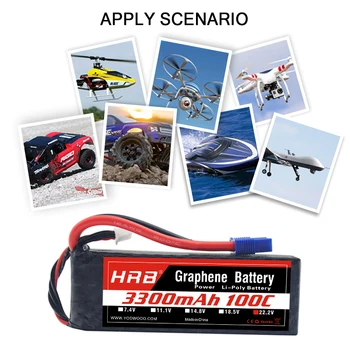 HRB Grafeno Baterija 22.2 V 3300mah 6S Lipo Baterija 100C 200C XT60-T jungtis goblin trex 550 sraigtasparnis Drone RC Automobilių Valtis