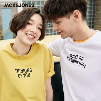 JackJones Vyrų Medvilnės Laišką Print Multi-colored trumparankoviai marškinėliai Mada| 220201642