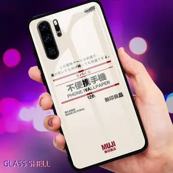 Japonija Garsėja Muji Prekės Telefono dėklas Stiklo Huawei 30 Lite 20 Por P9 10 Mate 10 9 Garbę 8 X 9 10 NOVA 5 Padengti