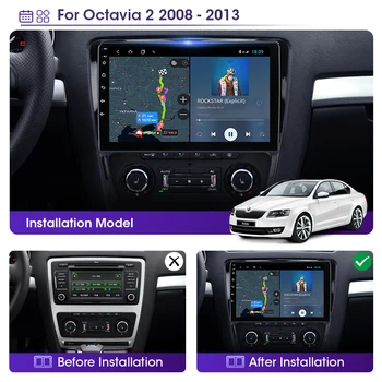 JMCQ Android 10.0 2G+32G DSP CarPlay Automobilio Radijo Multimidia Vaizdo Grotuvas, Navigacija, GPS SKODA Octavia 2 2008-2013 M A5 2 din dvd