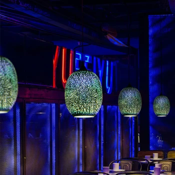 KARWEN Šiuolaikinės 3D Spalvinga Sieniniai šviestuvai Šiaurės Žvaigždėtą Pramonės Kabo Lempa E27 LED Virtuvės Restoranas Kambarį