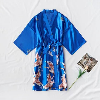 Karšto Pardavimo Pilka Viskozė Vestuvių Nuotaka Nuotakos Apdaras Padažu Išaugo Moterų Bridesmaid Nightdress Vasaros Chalatas Kimono Sleepwear