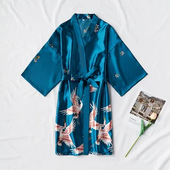 Karšto Pardavimo Pilka Viskozė Vestuvių Nuotaka Nuotakos Apdaras Padažu Išaugo Moterų Bridesmaid Nightdress Vasaros Chalatas Kimono Sleepwear