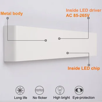 Khelse Šalia LED Siena Lempos, Modernus Minimalistinio Veidrodis Kambarį Trapų Lampara De Sumalti Apšvietimas Aliuminio 6W Miegamasis Šviesos