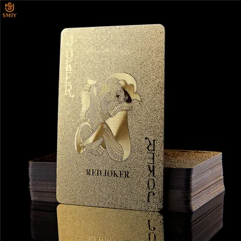 Kinijos Drakonas Aukso Folija, atsparus Vandeniui Pokerio Rinkinį Dubajaus Prabanga Aukso Plastiko Žaisti Kortelės Šalis, Laisvalaikio ir Pramogų Produktus