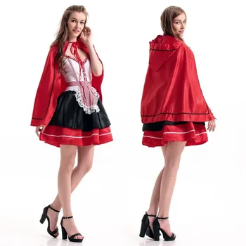 Klasikinis Moterų Mažai Raudona Jojimo Kostiumas Su Gobtuvu Suaugusiųjų Anime Fantasia Cosplay Fantasy Žaidimas Uniformas Helovinas Fancy Dress Šalis