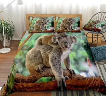 Koala Patalynės Komplektas Mielas Gyvūnų Antklode Padengti Nustatyti Motina Ir Sūnus Koala Lovos Nustatyti Namų Tekstilės Mikropluošto Vaikams Mergaitėms Lovatiesė