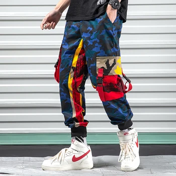 Kratinys Krovinių Haremas Ziajać Vyrų Hip-Hop Kišenės Atsitiktinis Jogger Kelnės Raišteliu Juosmens Mens Harajuku Streetwear Kelnės Vyrams