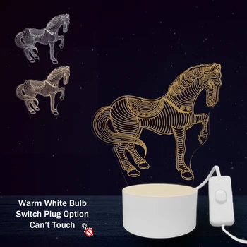 Kūrybos Gyvūnų Retro Arklių 3D LED Lempos USB RGB Nuotaika Naktį Šviesos Daugiaspalvis Luminaria Pakeisti Lentelę Stalo Dekoro ir Namų Dizaino Dovana