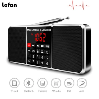 Lefon Skaitmeninis Nešiojamas Radijas AM, FM, Bluetooth Stereo Garsiakalbis MP3 Grotuvas TF/SD Kortelės, USB laikmenos laisvų Rankų Skambučių LED Ekranas, Garsiakalbiai