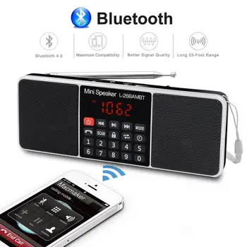 Lefon Skaitmeninis Nešiojamas Radijas AM, FM, Bluetooth Stereo Garsiakalbis MP3 Grotuvas TF/SD Kortelės, USB laikmenos laisvų Rankų Skambučių LED Ekranas, Garsiakalbiai