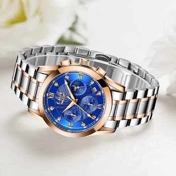 LIGE 2021 Naujas Aukso Žiūrėti Moteriški Laikrodžiai Ponios Kūrybos Plieno Moterų Apyrankės, Laikrodžiai Moterų Vandeniui Laikrodžiai Relogio Feminino