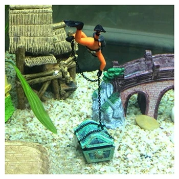 Lobių Lobis medžiotojas Naras Dekoracija Akvariumo Žuvų Bakas oranžinė