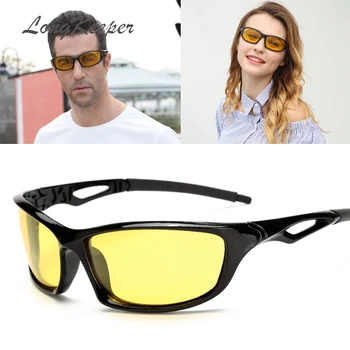 LongKeeper Poliarizuota Naktinio Matymo Akiniai nuo saulės priekinis žibintas Vairuotojo Saulės akiniai Geltona Objektyvas UV400 Anti-glare Gafas de sol