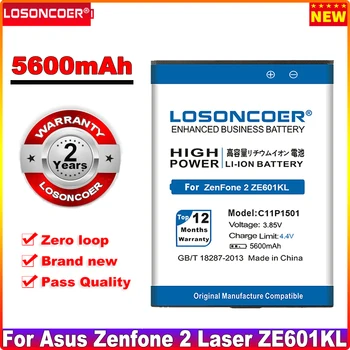 LOSONCOER 5600mAh C11P1501 Baterija ASUS ZenFone 2 Lazerio Selfie ZE550KL ZE601KL ZD551KL Baterija Baterijos